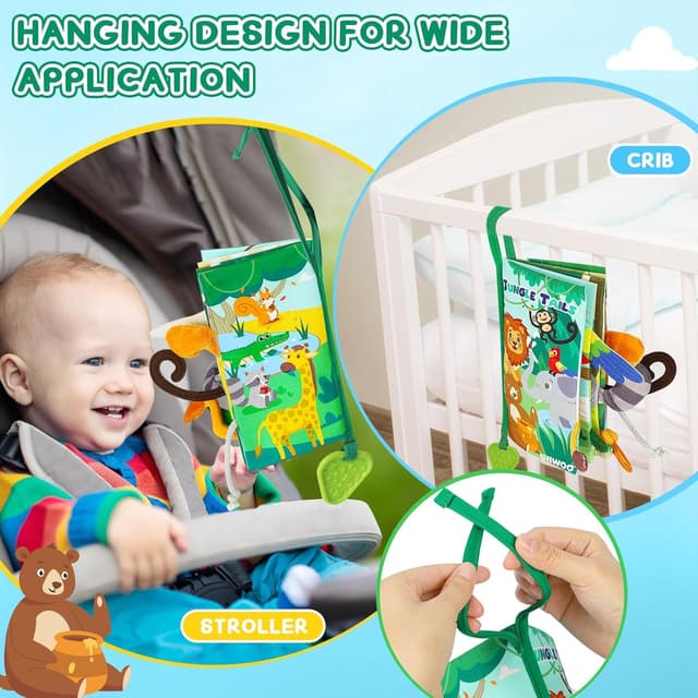 Thumbnail 6 de BBWOO Soft Baby Book sensory crinkle toy 0-12 months