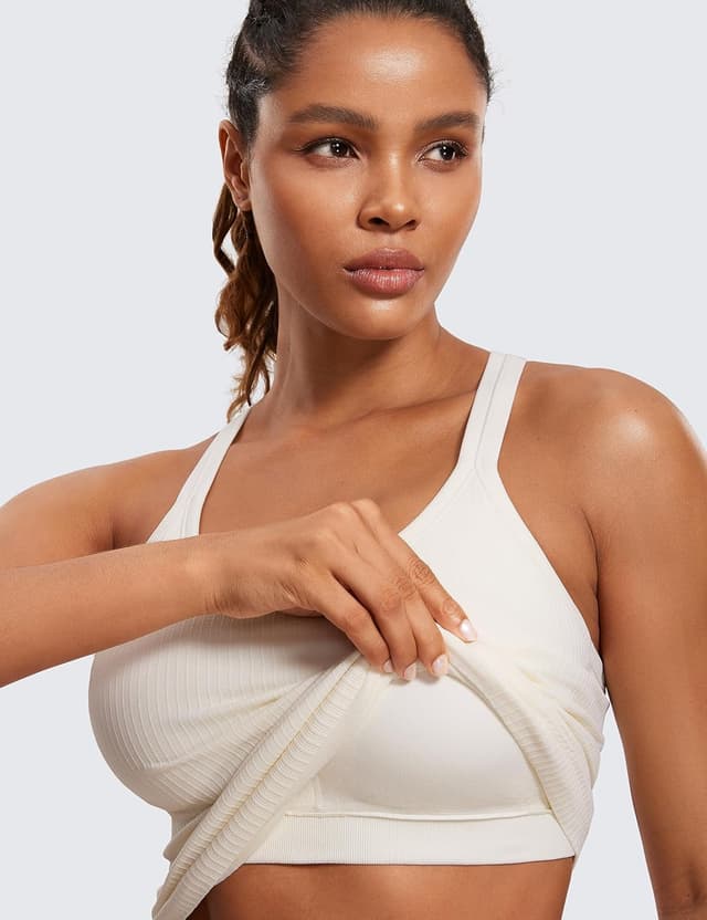 Detalle de CRZ YOGA Canottiera Seamless Racerback imbottita con reggiseno integrato R851