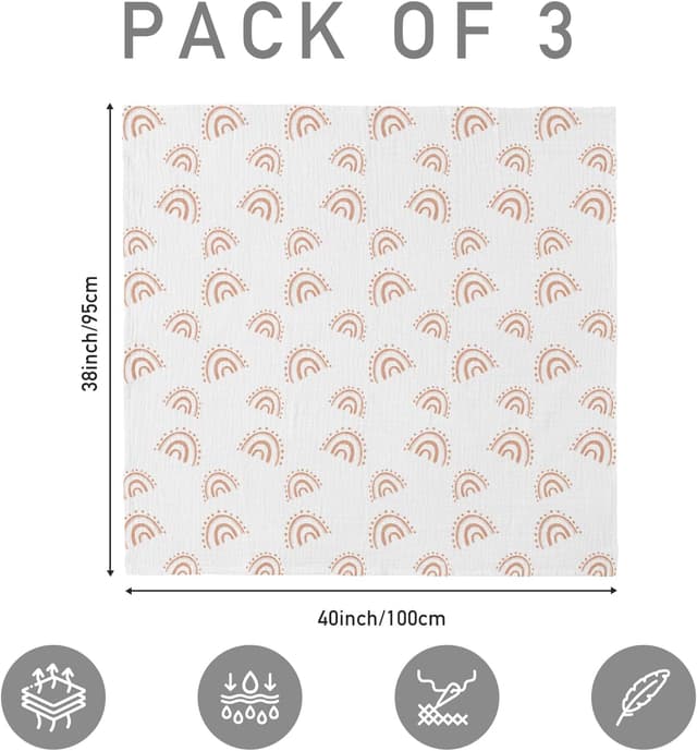 Detalle de Soarwg Kids Muslin Swaddle Blanket 95x100cm