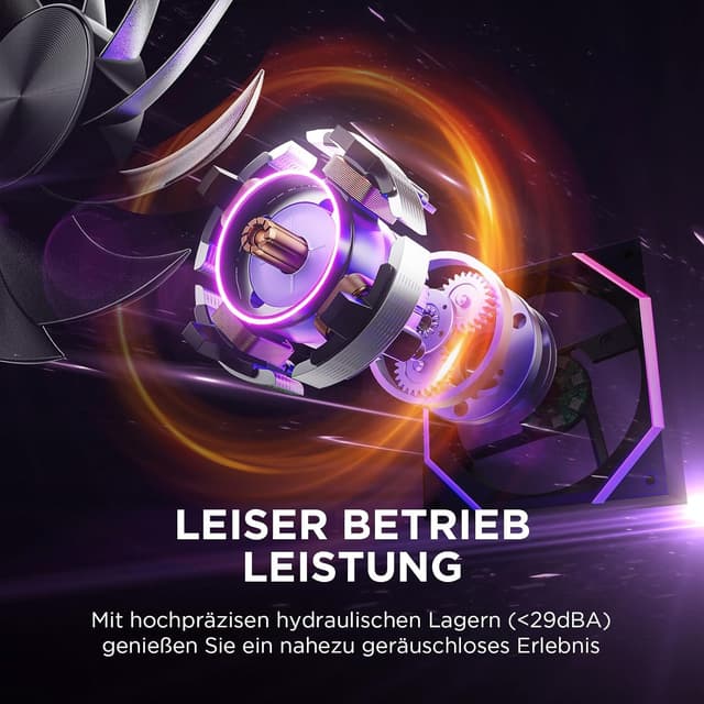 Detalle de AsiaHorse Nyota RGB Reverse Gehäuselüfter 140 mm (HDB, 5V ARGB + 12V PWM, 89,77 CFM)