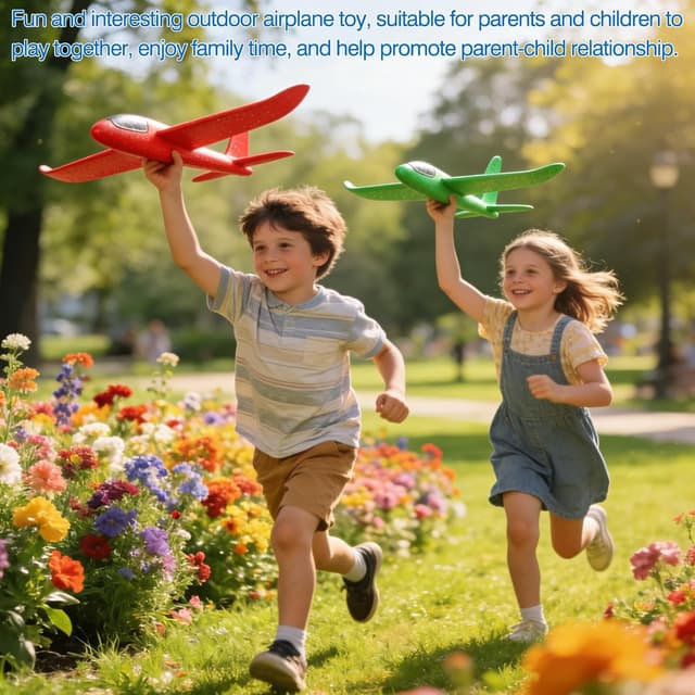 Detalle de Avion jouet enfant 37 cm (lot de 4) en mousse EPP/EVA – planeur interactif pour jeux extérieurs