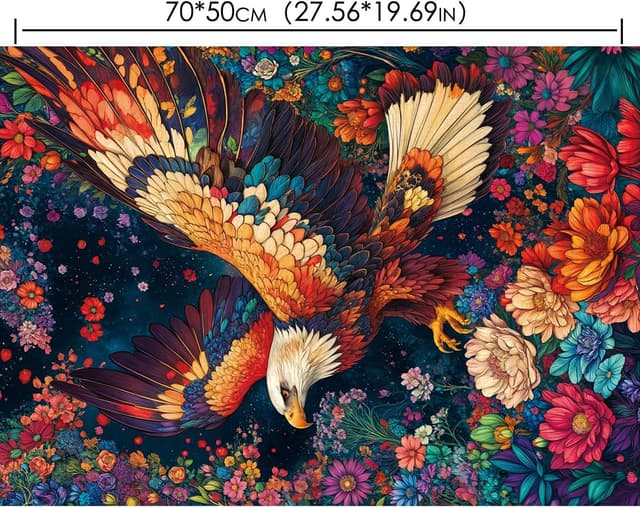 Thumbnail 6 de HUADADA 1000-Piece Jigsaw Puzzle for Adults – Colourful Eagle (70 x 50 cm)