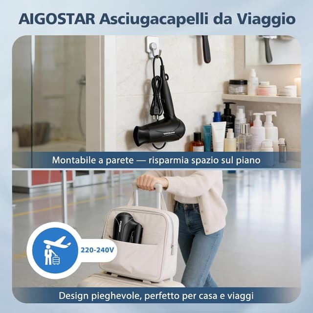 Thumbnail 6 de Aigostar Asciugacapelli Ionico 2400W 💇♀