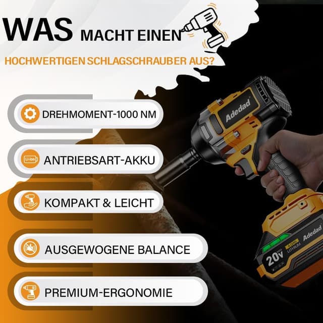 Detalle de Adedad 1.000 Nm Schlagschrauber 1/2 Zoll