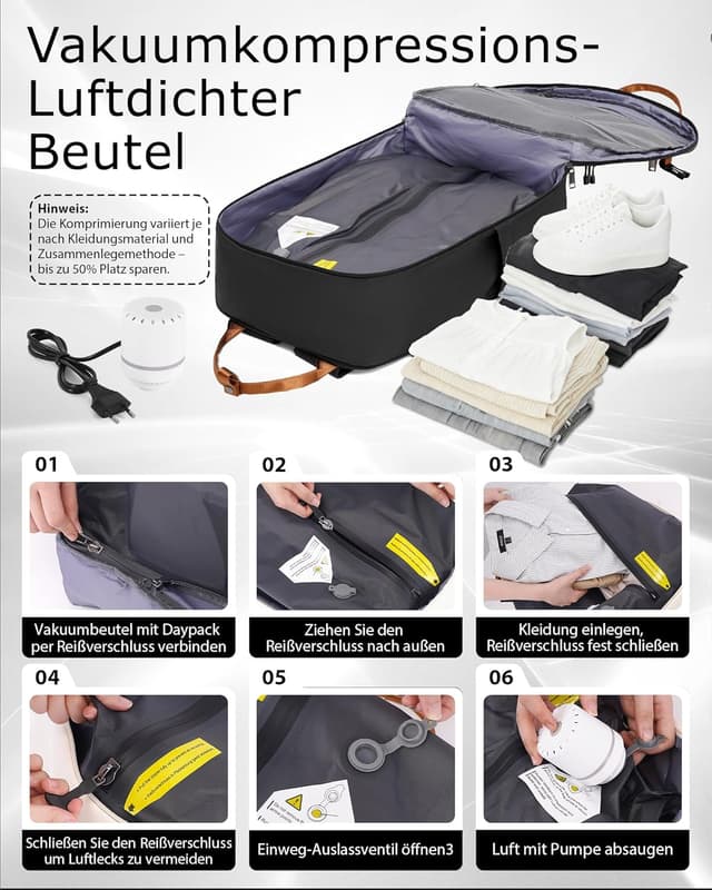 Thumbnail 3 de COOLIFE Vakuum Rucksack 40x20x25 Ryanair