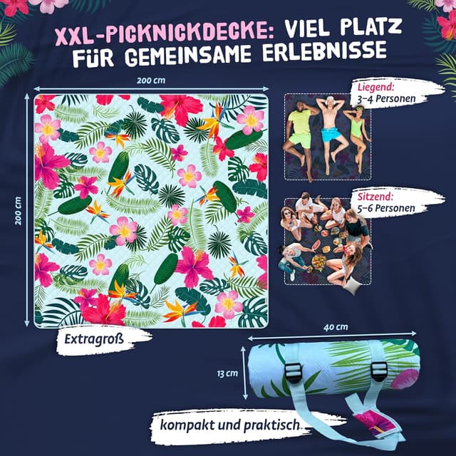 Detalle de Bobby Beach Picknickdecke 200x200 cm