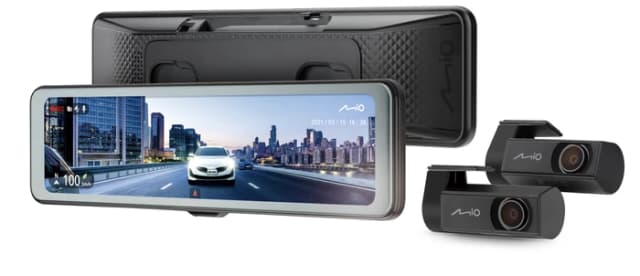 Detalle de Mio MiVue R860WD Dual E-Mirror – Dashcam-Set mit Front- und Heckkamera & 11,36-Zoll-Display
