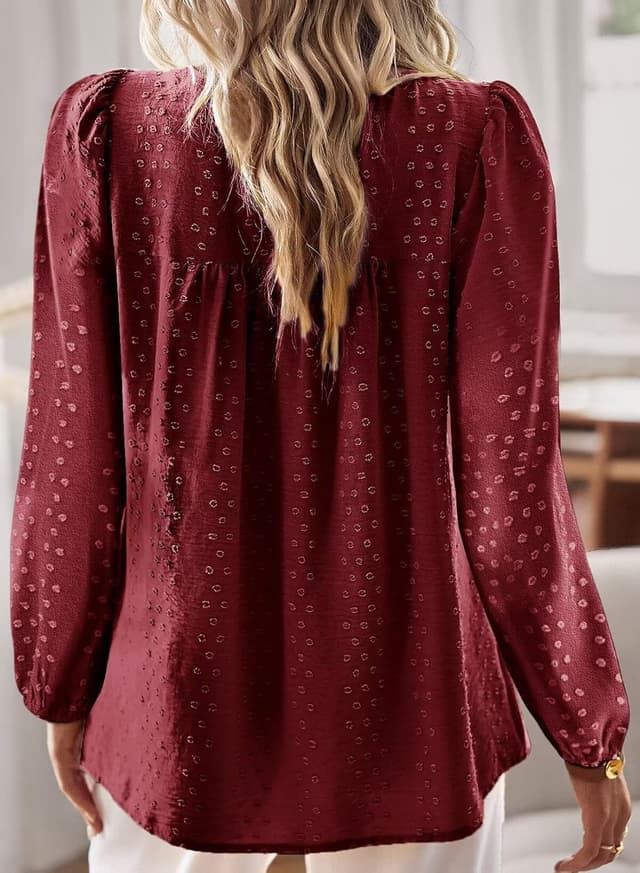 Detalle de TUUHAW Damen Langarmshirt im Boho-Stil mit Rundhalsausschnitt und Häkelspitze