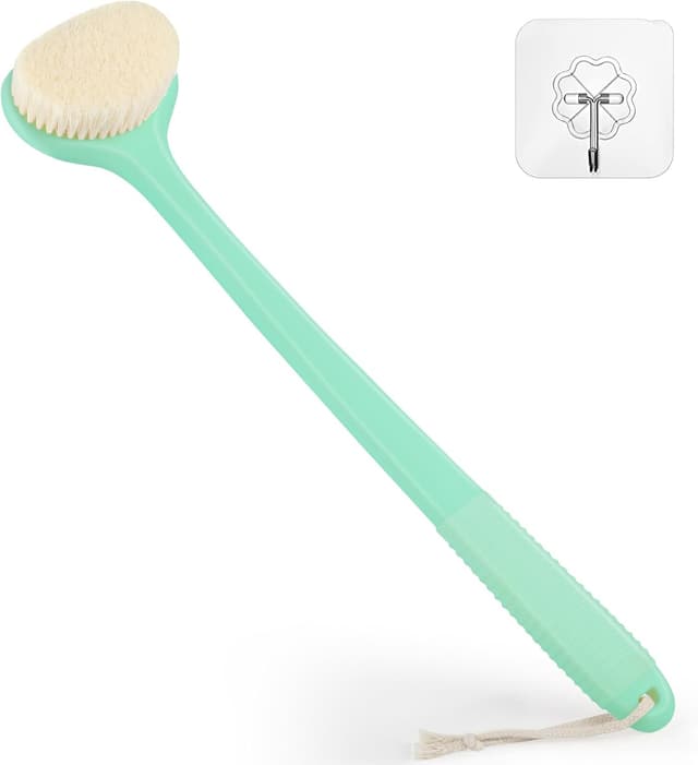Detalle de VANZAVANZU 17-inch Anti-Slip Back Scrubber for Shower & Bath (Celadon Green)