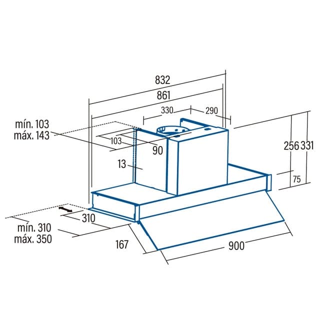 Thumbnail 5 de Cata TENTA 900 XG WH campana 6 niveles