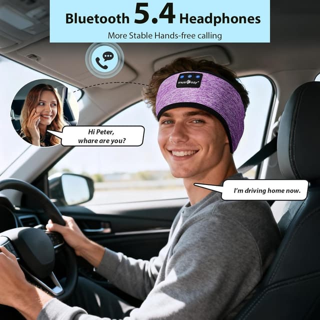 Detalle de MUSICOZY Bluetooth 5.4 Schlafkopfhörer als Stirnband – ultraleicht, waschbar, bis zu 14 h Laufzeit