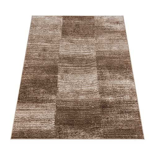 Thumbnail 4 de Paco Home Tapis Créateur carreaux marron beige 70x250 cm