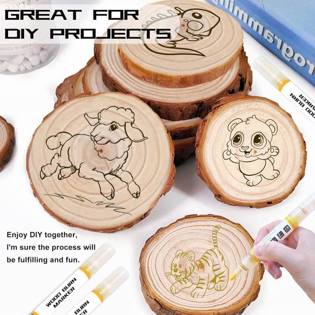 Detalle de kintsukuroi Wooden Burning Marker (2PCS) – double-sided wood burn pen for beginners’ DIY