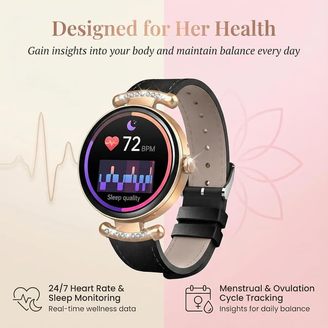 Detalle 2 de uaue Smart Watch for Women with Bluetooth Calling (1.2'' AMOLED) Fitness Tracker with Heart Rate, SpO2 & Sleep