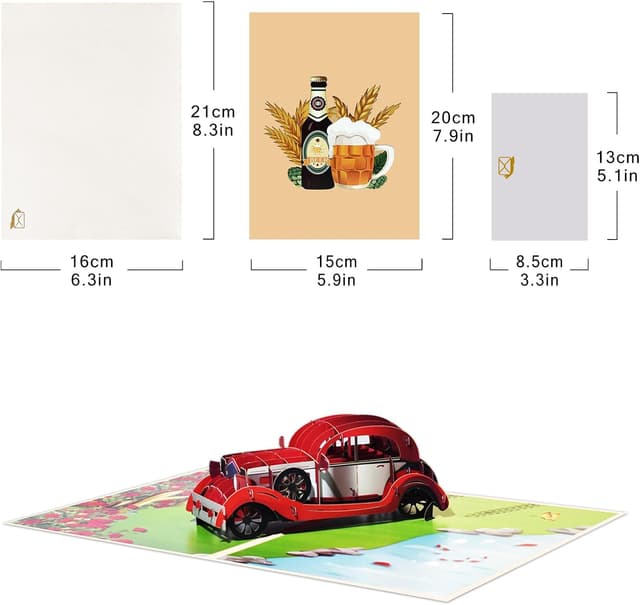 Detalle 2 de Vintage car pop up greeting cards
