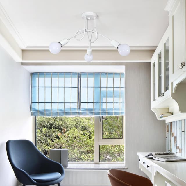 Thumbnail 6 de Toolight lampadario industriale bianco a 3 luci E27 Ø40 cm (lampadine escluse)