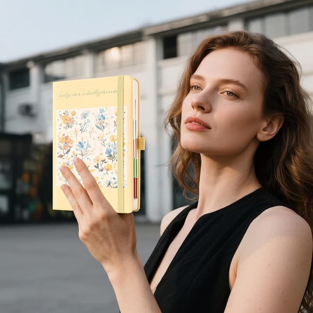 Detalle de Mcdsuc Diary 2026 Day to Page A5 organiser (Jan–Dec 2026) with pen holder and coloured side tabs