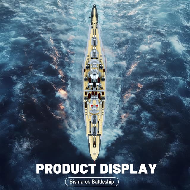 Detalle 1 de Brihappen – Jeu de construction militaire du cuirassé Bismarck (2081 pièces)