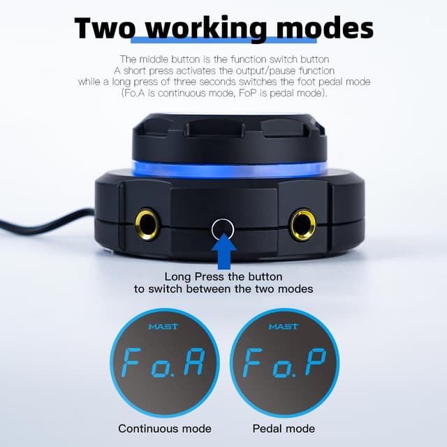 Detalle de Mast Halo alimentation tatouage numérique Blue Light, écran LCD et sortie stable 12V/2A