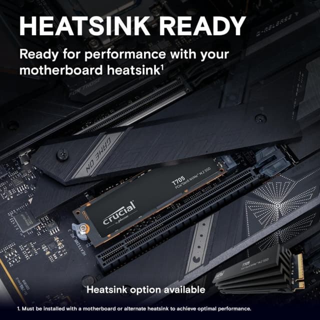 Detalle de Crucial T705 SSD 4 TB NVMe Gen5 14.500 MB/s 🚀