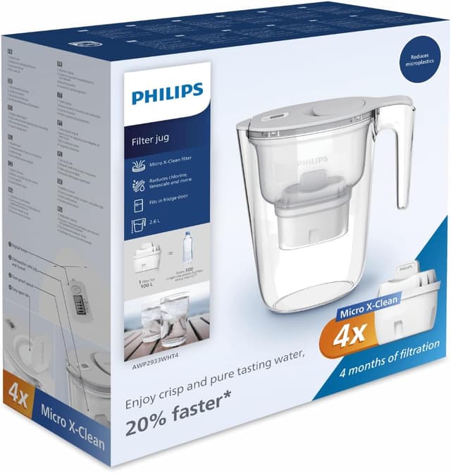 Detalle 2 de Philips Water Filter Jug +4 Taste+ and Replacement Filter Cartridges (Electronic timer, 2.6 litres)