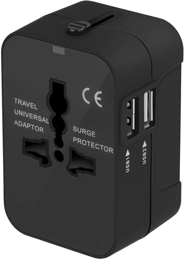 Detalle de Amoner Adattatore da Viaggio universale 180 paesi, 2 porte USB 🔌