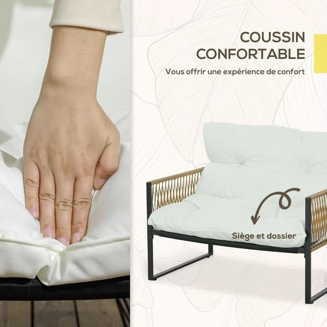 Thumbnail 3 de Outsunny Salon Jardin Extérieur 4 Pièces