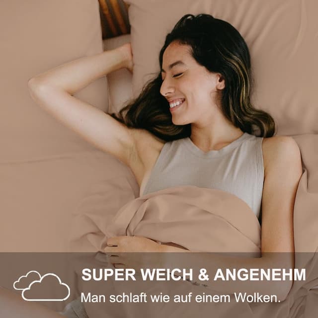 Detalle de Beqnat Kissenbezug 40 x 80 Beige, 2er-Set – Kopfkissenhülle aus 100% Mikrofaser, bügelfrei & knitterfrei