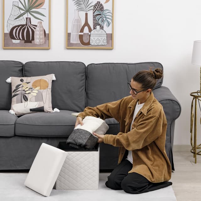 Detalle de Pouf cubo Baroni Home 35x35x35 cm