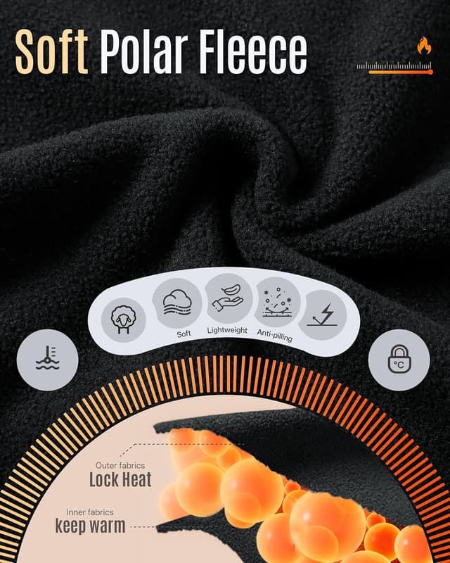 Detalle 2 de 33,000ft Herren Fleecejacke leicht mit Full Zip – warme Outdoor-Übergangsjacke fürs Wandern & Freizeit