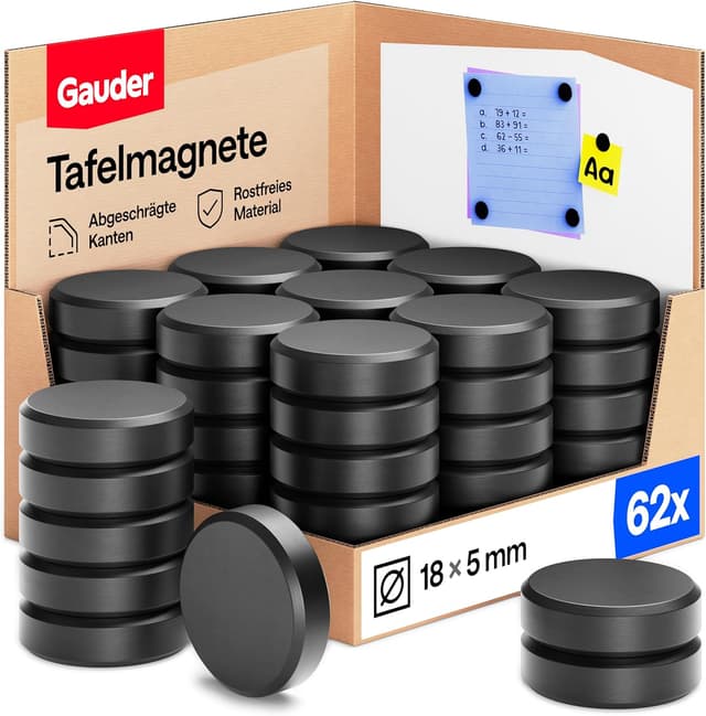 Imagen de GAUDER Magnete 62 Stück 18×5 mm Kühlschrankmagnete 🧲 en OfertitasTOP
