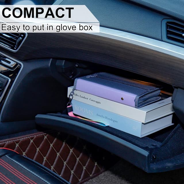 Detalle de Nafy Small Accordion File Organiser (A6, 13 pockets) with Zipper – Lilac receipt, coupon and bill wallet