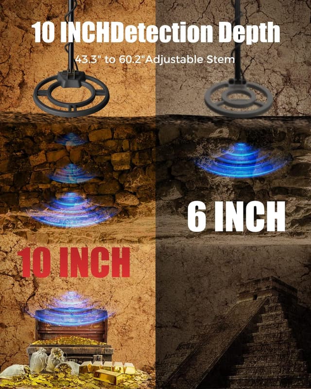 Thumbnail 5 de MIYAY Détecteur de métaux professionnel 10" bobine 43–60"