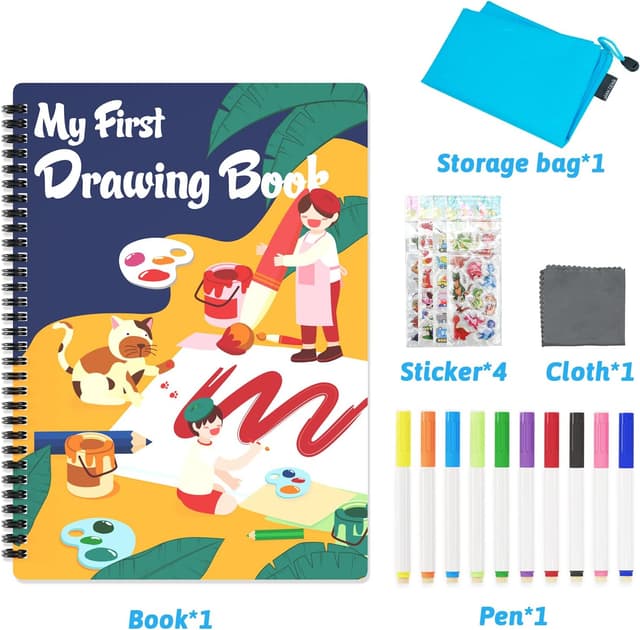 Thumbnail 4 de NEWYES Tableau Blanc Enfants 10 marqueurs