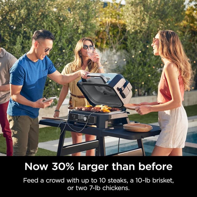 Detalle de Ninja OG951 Woodfire Pro Connect Premium XL Outdoor Grill & Smoker (Bluetooth, App Enabled) — 7-in-1 XL
