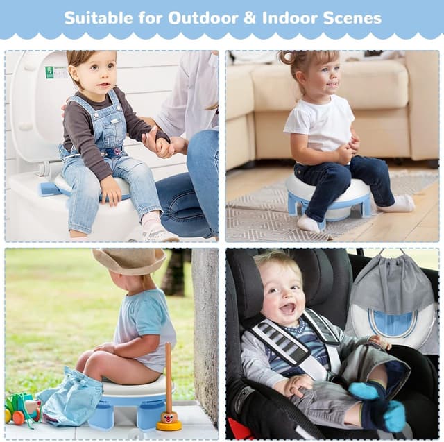 Detalle de DEANIC 2-in-1 Portable Travel Potty 60 liners 🚼