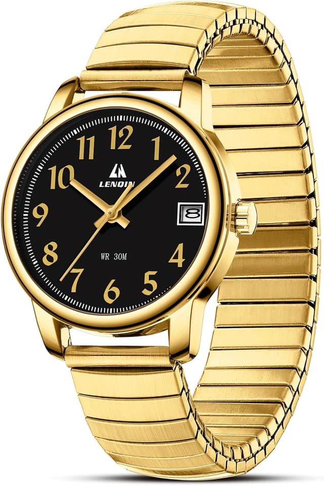 Detalle de LN LENQIN Ladies Analog Quartz Watch with Stainless Steel Expansion Band (3 ATM Waterproof)