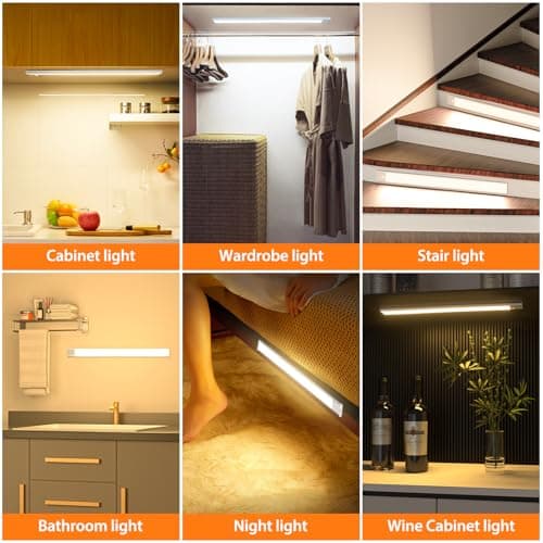 Thumbnail 6 de Ylatoial Luz de armario con sensor de movimiento recargable magnética 41 cm, 3 temperaturas de color