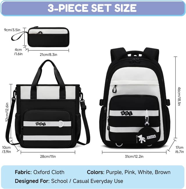 Thumbnail 6 de Amythe Mochila Escolar para Niñas Adolescentes 3 Piezas