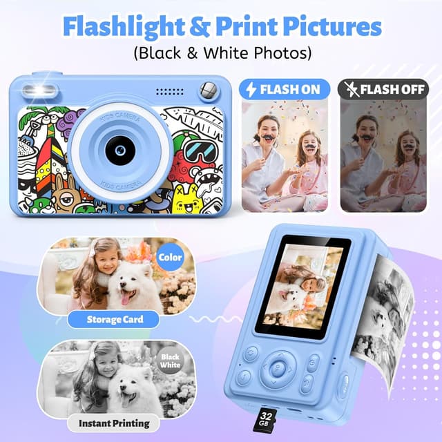 Detalle de Kids Instant Print Camera 1080P 5 rolls