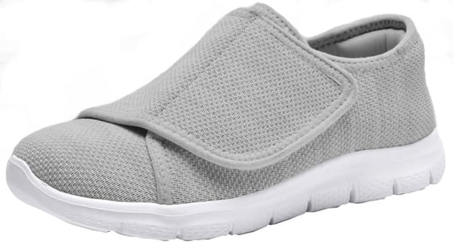 Detalle de Leichte Diabetiker-Walkingschuhe mit Klettverschluss – atmungsaktiv, flexibel und mit weiter Passform