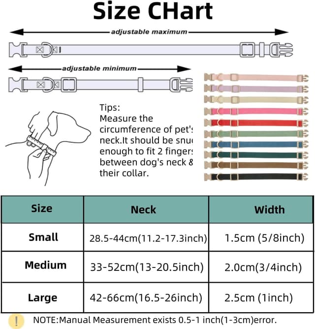 Detalle de YUDOTE Soft Corduroy Dog Collar with Plastic Clip (Medium, Fiery Red)