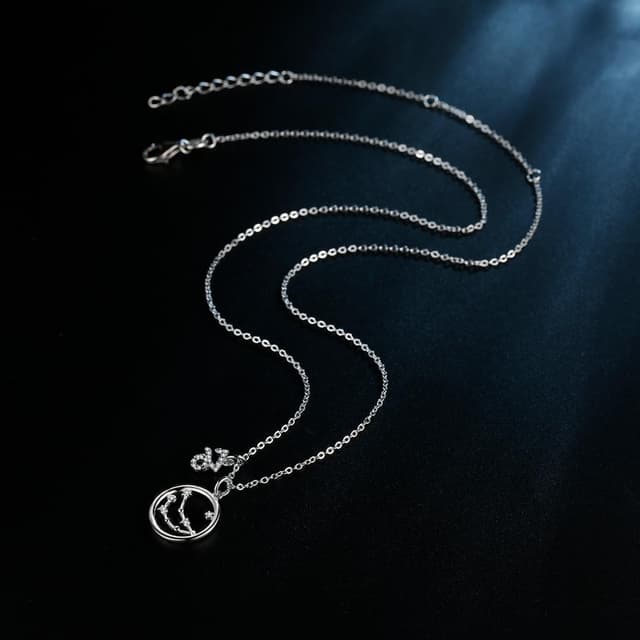 Detalle de Qings Capricorn zodiac necklace in 925 silver