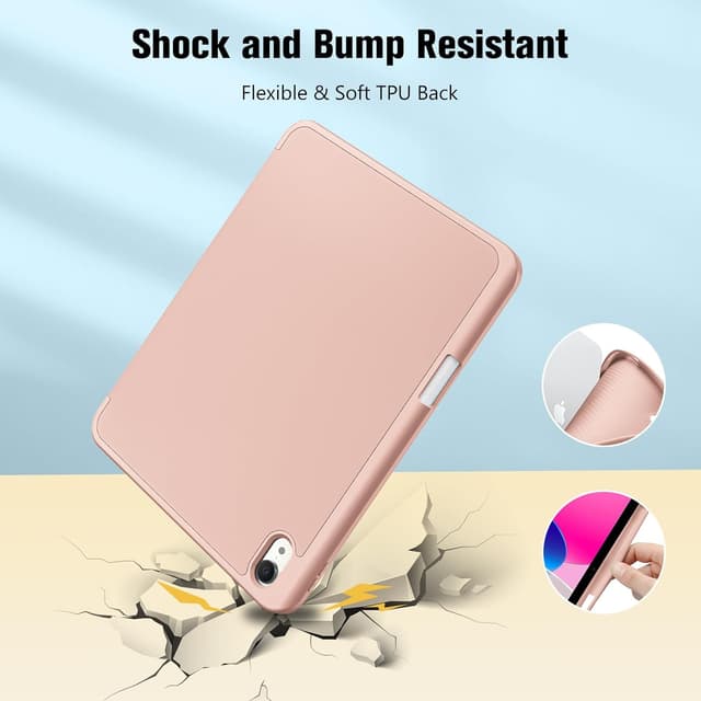 Detalle 2 de ProCase Hülle für iPad 10. & 11. Generation (2022/2025) mit Stifthalter und Smart Cover – Rose Gold