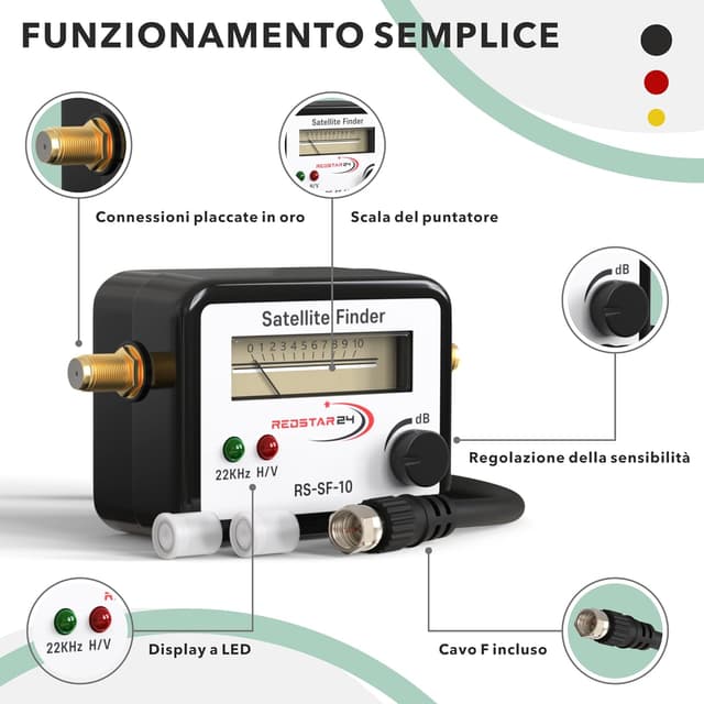 Detalle 2 de RedStar24 Satfinder misuratore segnale 950–2150 MHz 📡