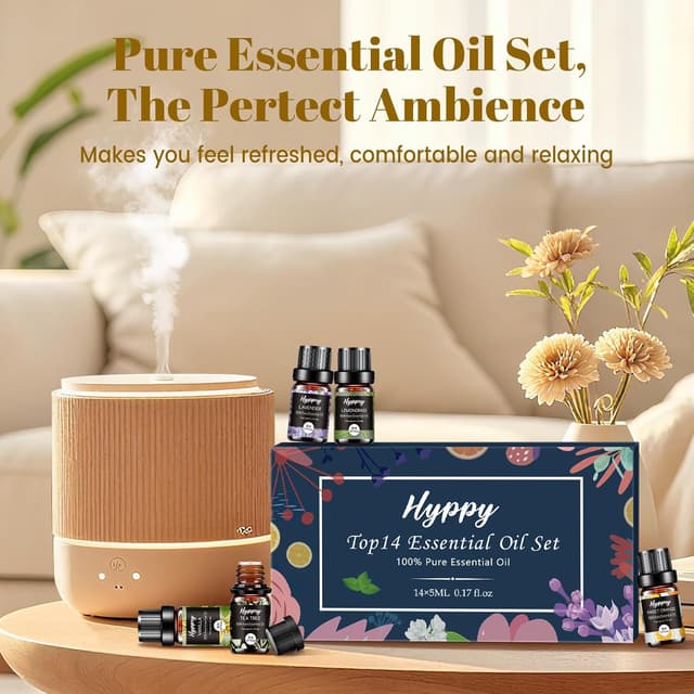 Detalle 2 de Hyppry Essential Oils Set 14 x 5ml for Aromatherapy