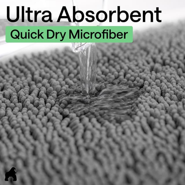 Thumbnail 4 de GORILLA GRIP Bath Rug Mat 24x17 Grey