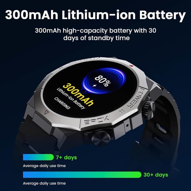 Thumbnail 6 de Military Smart Watch for Men (Answer/Make Calls) – 1.39" Fitness Tracker with Heart Rate, SpO2, Sleep & 110+ Sports Modes