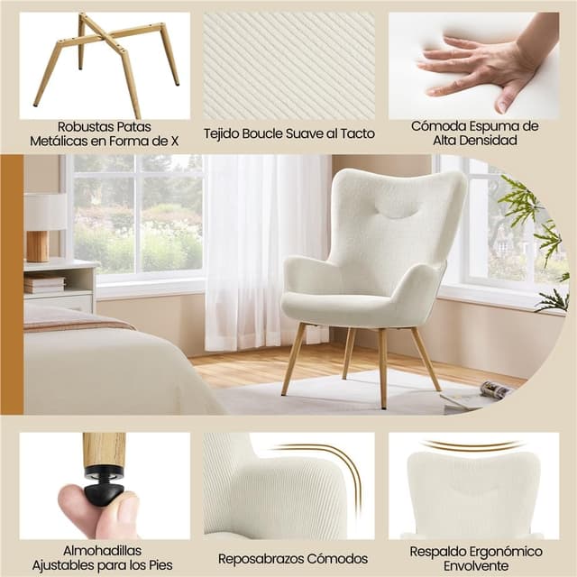 Thumbnail 4 de Yaheetech Butaca de Salón Plegable 136kg