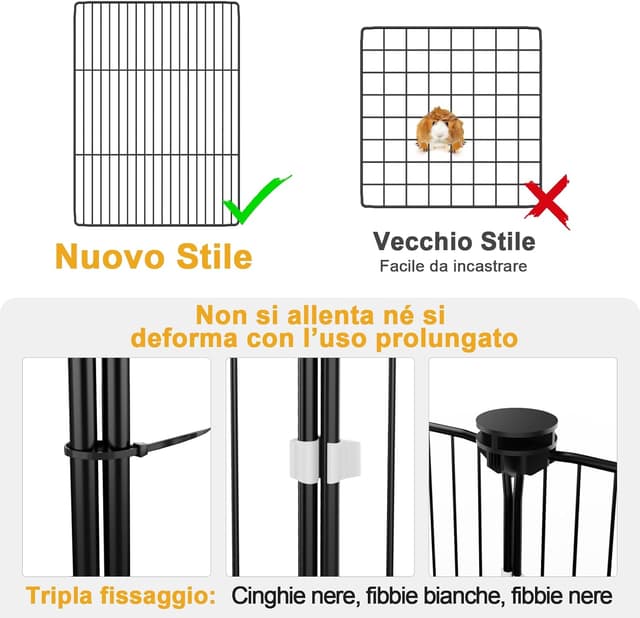 Detalle 2 de Aystkniet gabbia in pannelli C&C per piccoli animali 122 x 60 x 40 cm con copertura e fondo impermeabile